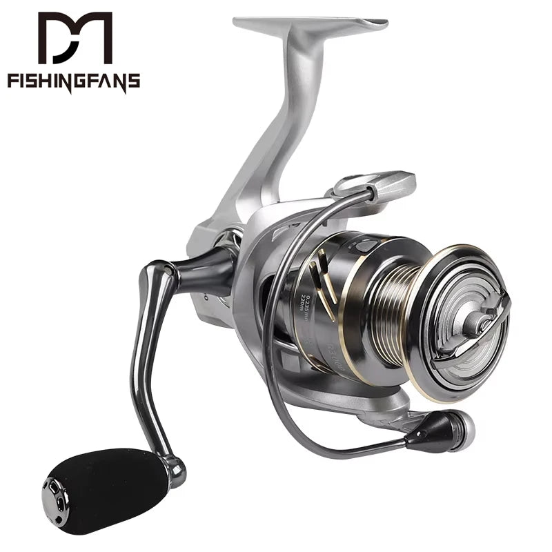 FISHINGFANS 1000-4000 Series 10KG Left Hand Spinning Fishing Reel Metal Frame Aluminum Alloy Body 5.2:1 Gear Ratio for River Use