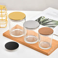 China Wholesale Empty Frosted Glass Candle Stand with Metal Lid-Reusable Durable Home Decoration Custom Logo Option