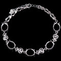 Sterling Silver 8*10mm Semi Mount Bracelet Empty Support Blank Claws Setting S925 Mountain Base Without Main Stone for Inlay DIY