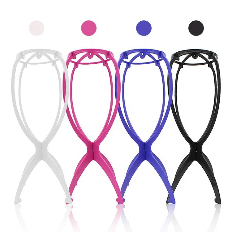 Professinal Custom Black Detachable Frame Plastic Wig Stand Durable Wig Stand Holder