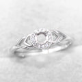 Sterling Silver 4*4mm Semi Mount Ring Empty Frame Blank Support Claw Setting S925 Base Holder Without Center Stone for DIY Inlay