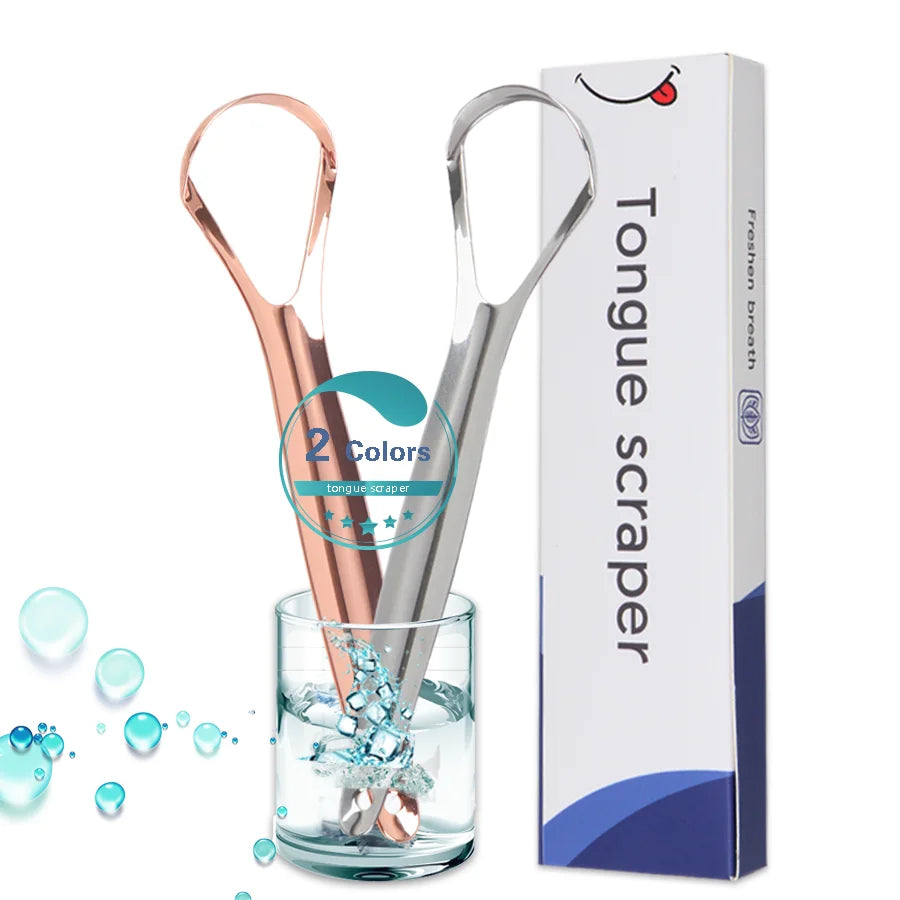 Factory Wholesale Stainless Steel Tongue  Cleaner Scraper Oral Hygiene for Adult and Kids