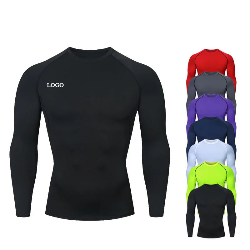 RUIQUWIN Sports Quick Drying Tights Men's Base Training Sweat High Elastic Fitness Breathable Running Long Sleeve