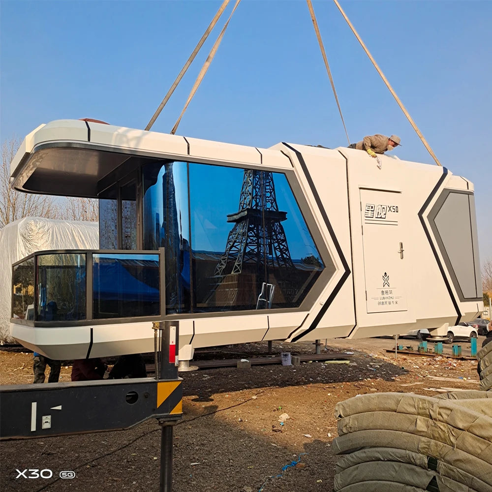 High quality custom luxury prefab space capsule prefabricated modular house with 2 bedrooms