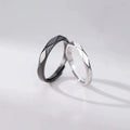 Black and White Diamond Shaped Simple and Luxurious Long-distance love Multi-faceted Diamond Shaped Open Couple Ring