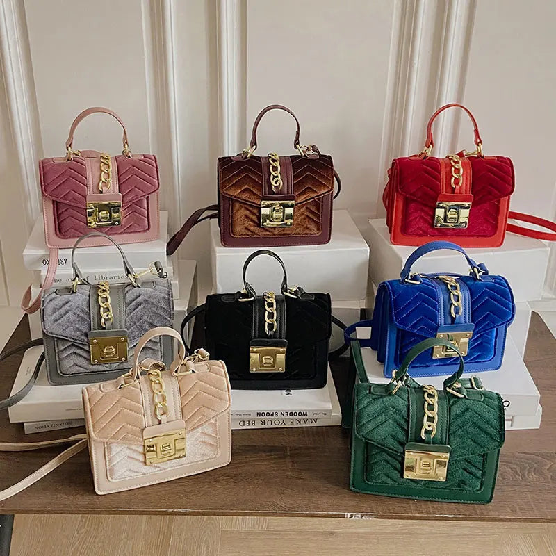 Hot Sale Designer Luxury Velvet Bag Women Hand Bags Ladies Shoulder Sling Handbag Fall Purses 2025
