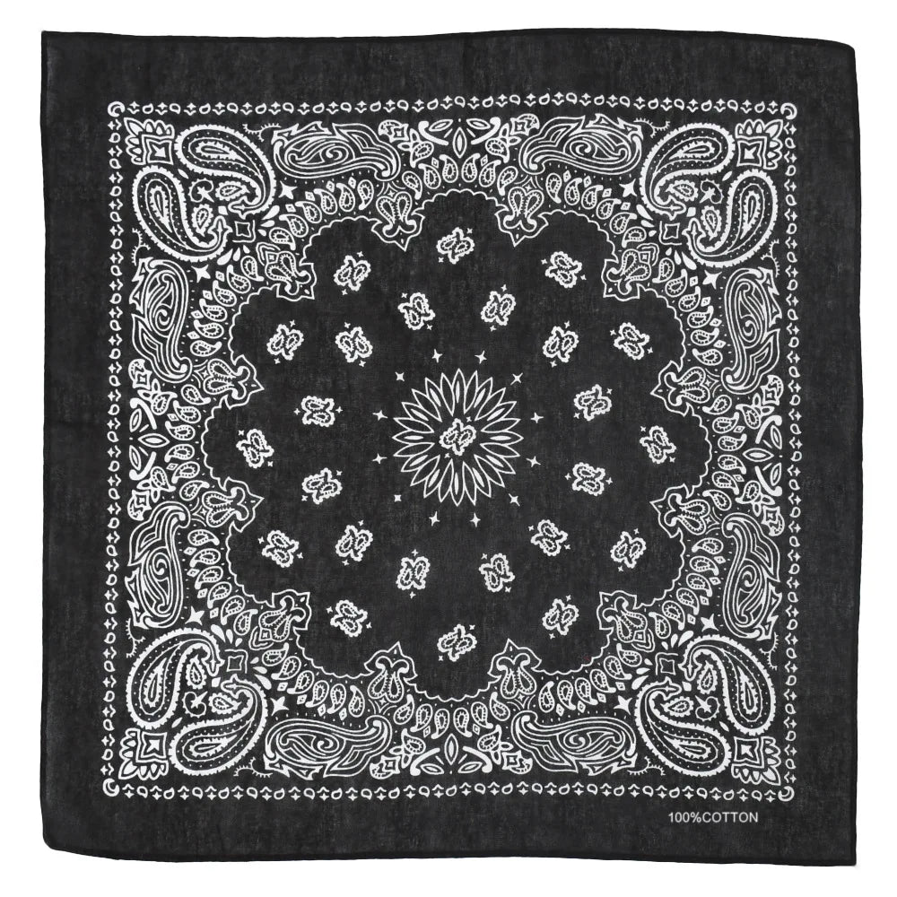 Wholesale Headwear Red Paisley Design Square Scarf Custom Printed Cute Women Bandana