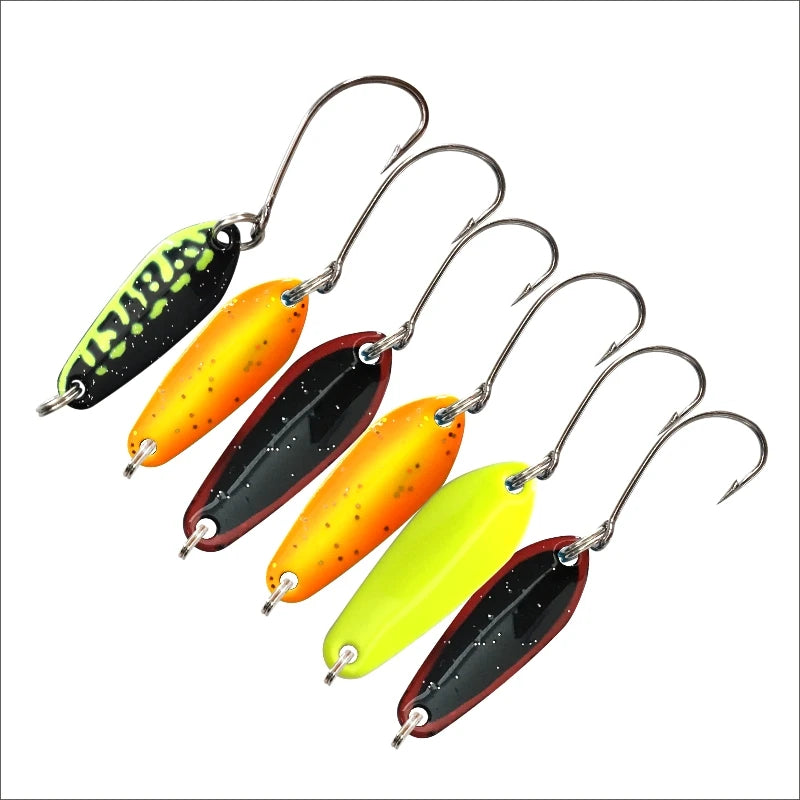 Hot Sell Artificial Baits Fishing Accessories Luminous Metal Spoon Fishing Lure Trout Spinners