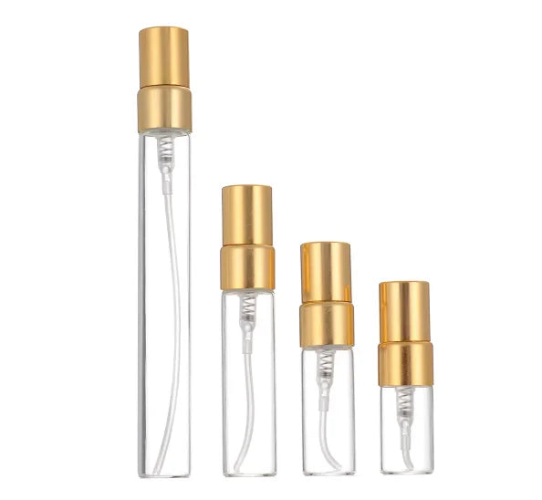 2ml 3ml 5ml 10ml Travel Size Transparent Glass Tube Aluminium Cap Perfume Spray Bottle Mini Glass Tube Spray Bottle