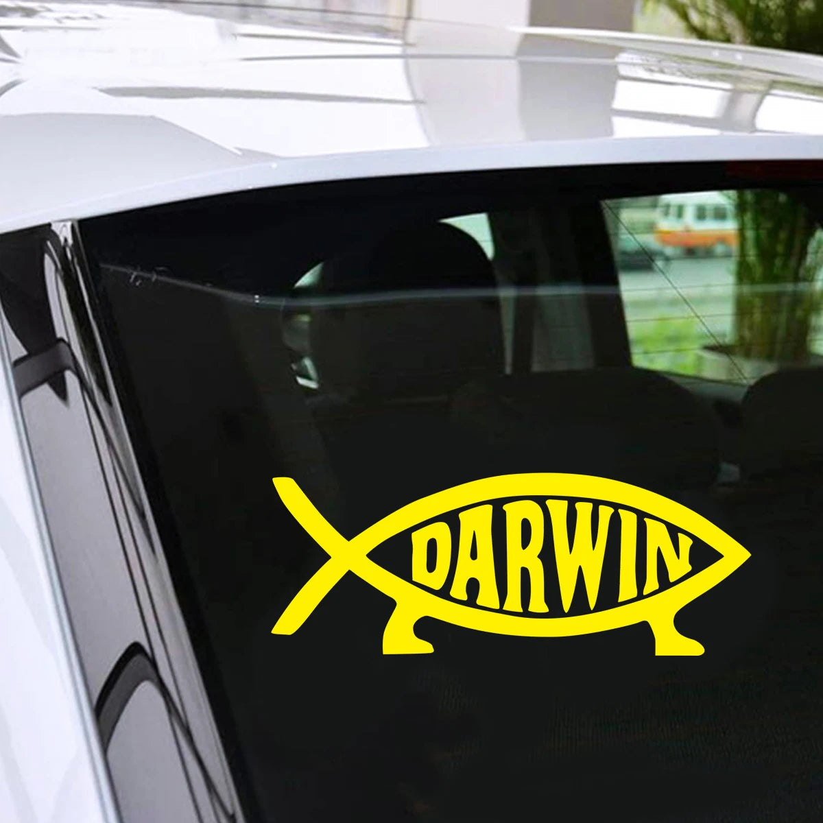 Darwin Fish Decal Stickers Window Bumper Car Laptop Vinyl Decal Vinyl Sticker Gift Die Cut Decals Latop window Glass