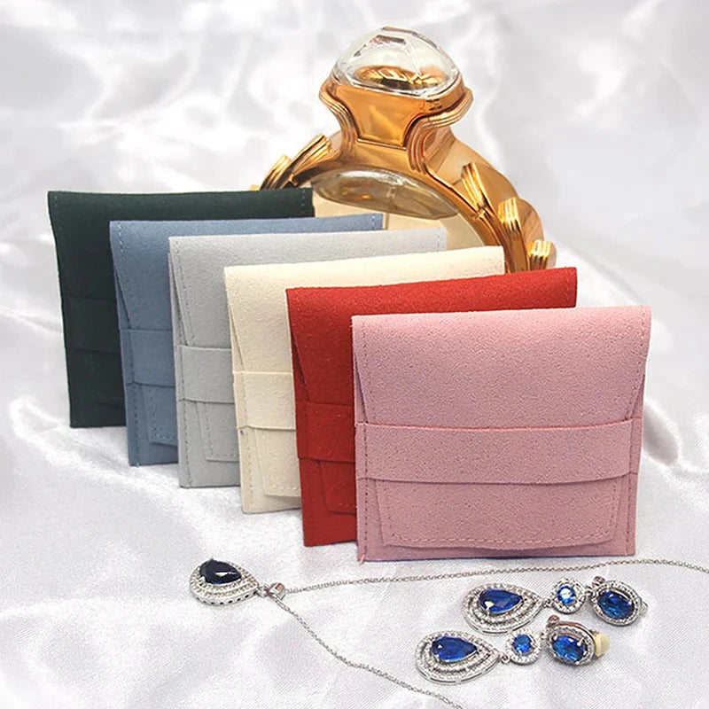 Custom Logo Luxury Microfiber Suede Small Accessories Pouches Little Velvet Envelope Bag for Boutique