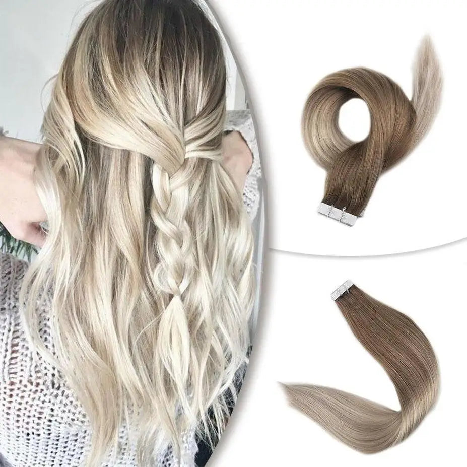 Wholesale Price  Virgin Human  Hair Natural Straight Tape Hair Extensions 12A Grade Factory Hair