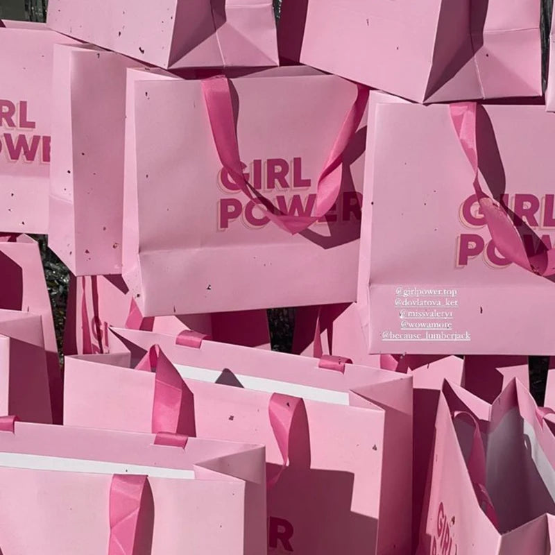 Pink Shopping Brand Jewelry Clothing/Shoes Premium Paper Bag Gift Wrap with Ribbon with Your Own logo