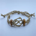 Empty Macrame Holder Bracelet Quartz Crystal Raw Stone Cage Fish Netted Cord Bracelet for DIY Jewelry