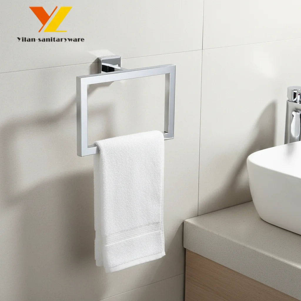 Modern Design Eco-Friendly Stainless Steel Bath Towel Ring with Chrome Finish Wall Mounted for Hotels and Bathrooms