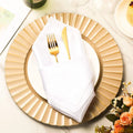 White Classic Handmade 100% Polyester Customized Size Table Napkins for Restaurant Wedding Party Dining Use
