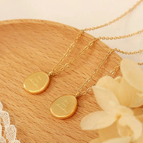 Fashion Ins Style Geometric Irregular Oval Pendant Necklace Light Luxury Creative Trend Stainless Steel Necklace Fashion Jewelry