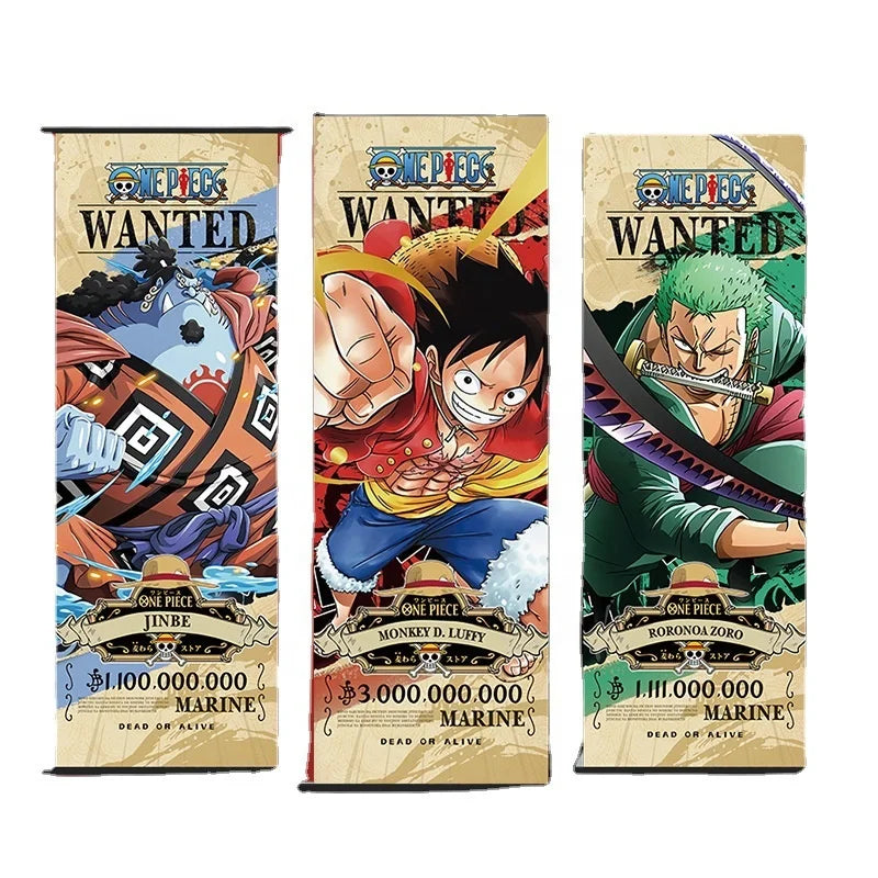 70*25cm 11 Designs Japan Anime One Pieces Nami Paintings Nica Luffy Ace Zoro Hanging Cloth Poster Wall Scroll Poster