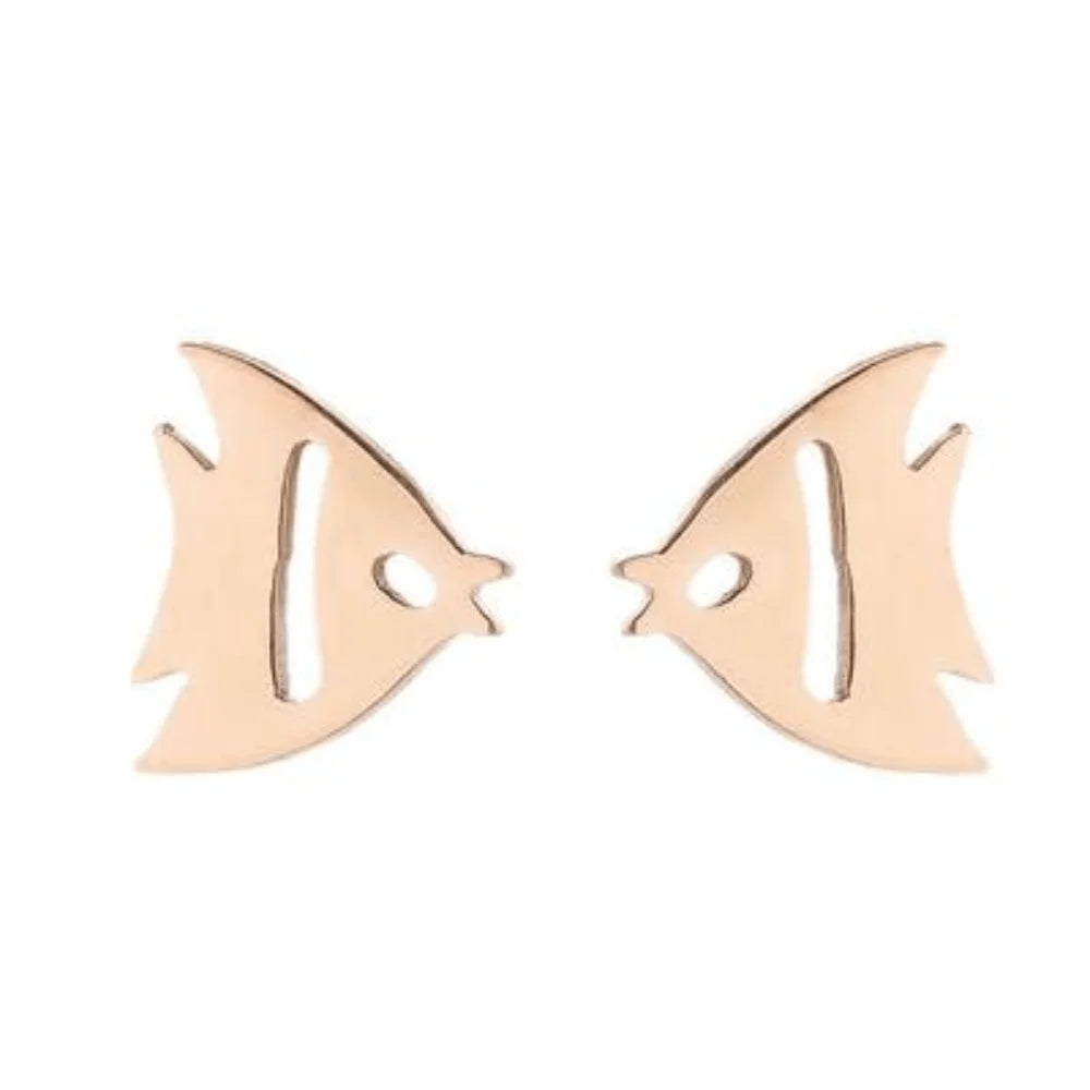 Wholesale Tiny Fish Charm Stainless Steel Stud Earrings Jewelry Earring Women Bulk China Manufacturer Supplier