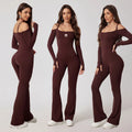 Sportswear Women Clothes Workout One Piece Bodysuit Quick Drying Flare Pants Fitness Bodysuit Playsuit Yoga Jumpsuit for Women
