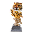 Lifelike Resin Tiger Bust Figurine Hand-painted Striped Detail & Textured Design Fashion Outdoor Home Decor Wildlife Ornament