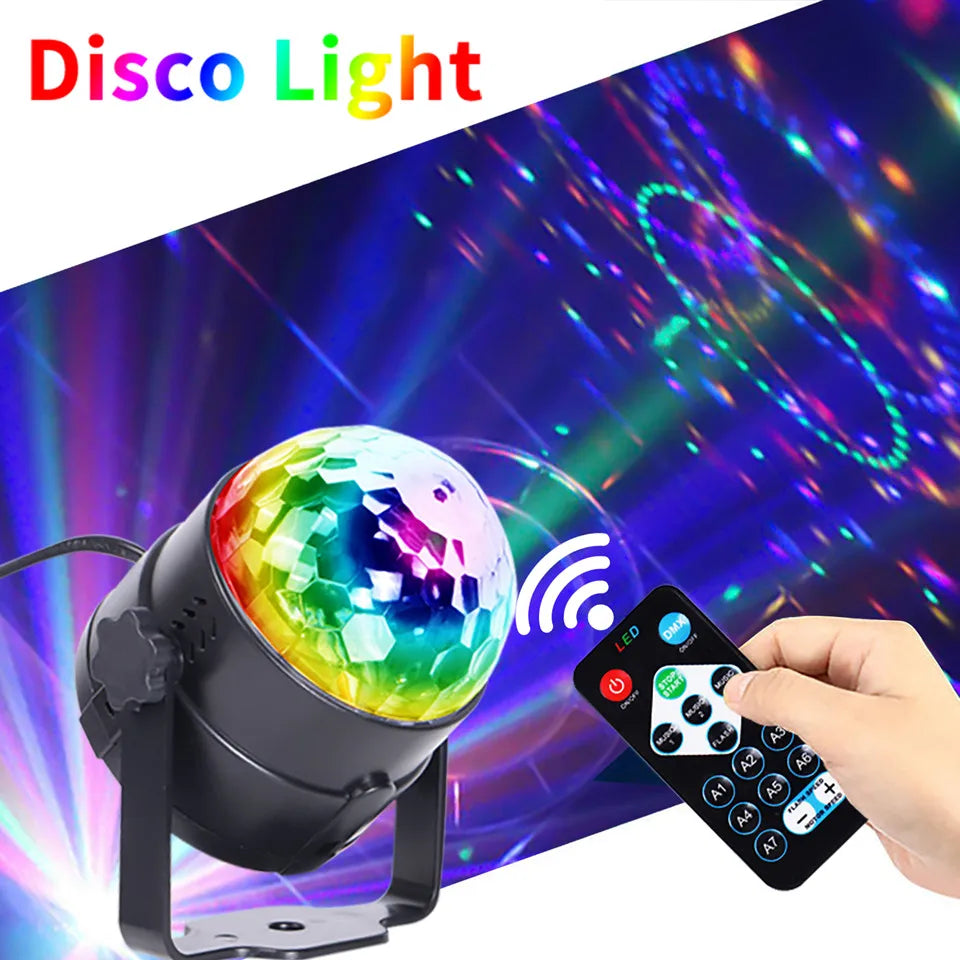 3W 3 LED RGB Disco Ball Sound Activated Rotating DJ Party Lights for Christmas Weddings Dropshipping Stage Lighting for Events