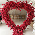 SA Wedding Entrance Flower Arch Decoration Red Rose Wedding Heart Backdrop Flower Arch with Stand Flower Heart Backdrop for Sale