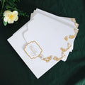 European Elegant Custom Size Tri-fold White Blank Pocket Card with Gold Foil for Invitation Card/Greeting Card