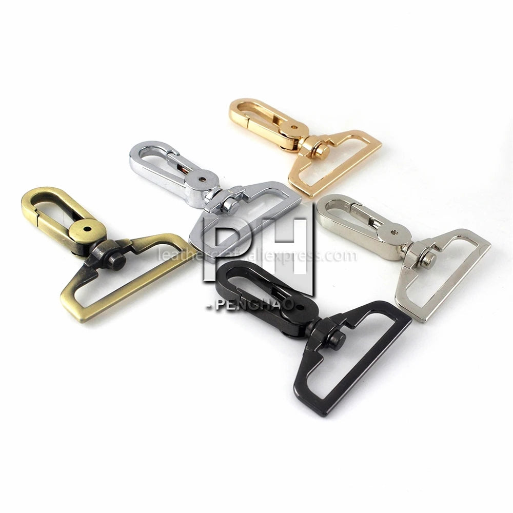 Metal 38mm D Ring Swivel Eye Snap Hook Trigger Clasps Clips for Leather Craft Bag Strap Belt Webbing Keychain Large Size