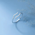 New Fashion Unique Design S925 Sterling Silver Wave Line Sweet Fresh Sterling Silver 925 Resizable Rings for Women J8709