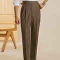 Factory Direct Selling Mens Casual Formal Khaki Suit Trousers for Men Classic Striped Straight Trousers