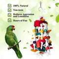 Sustainable Big Parrot Teething Toy Wood and Cotton Rope Chew Toy with Sisal and Metal Eco-Friendly for Parrot Birds
