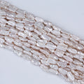 Wholesale AA Grade 7-10mm Irregular Shape Natural White Biwa Freshwater Pearls Strand for Jewelry Making
