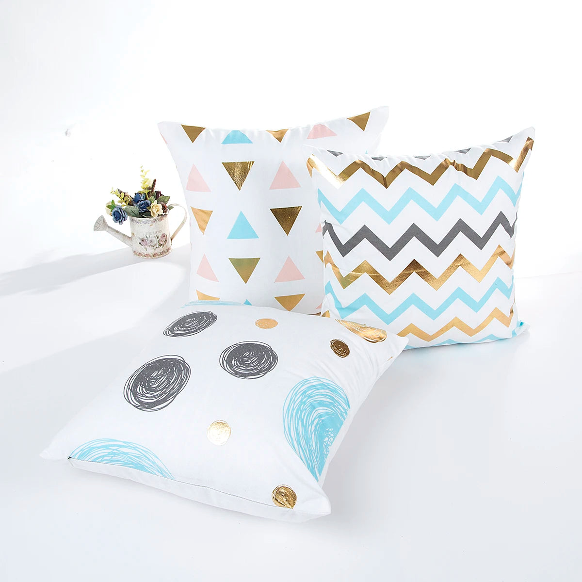 custom gold sublimation pillow cases cushion cover