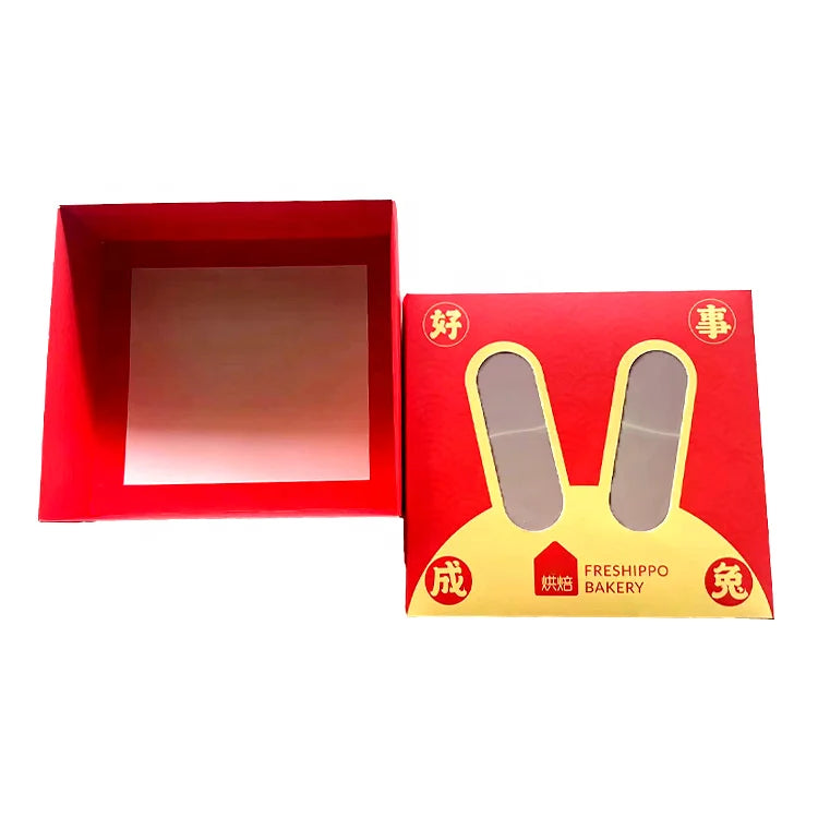 Custom Logo Kawaii Packaging Biodegradable Lunch Food Grade White Cardboard Dessert Shop Lovely Cake Paper Box With Window - Buy