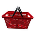 Wholesale Eco-Friendly HDPP Portable Shopping Basket with 2 Handles 28L Volume Custom Logo for Supermarkets & Shopping Malls