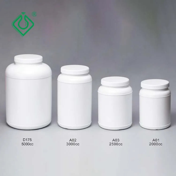 3000ml Wholesale Large Plastic HDPE Cream Specialty White Color Care Bottle Whey Protein Powder Packaging Jars