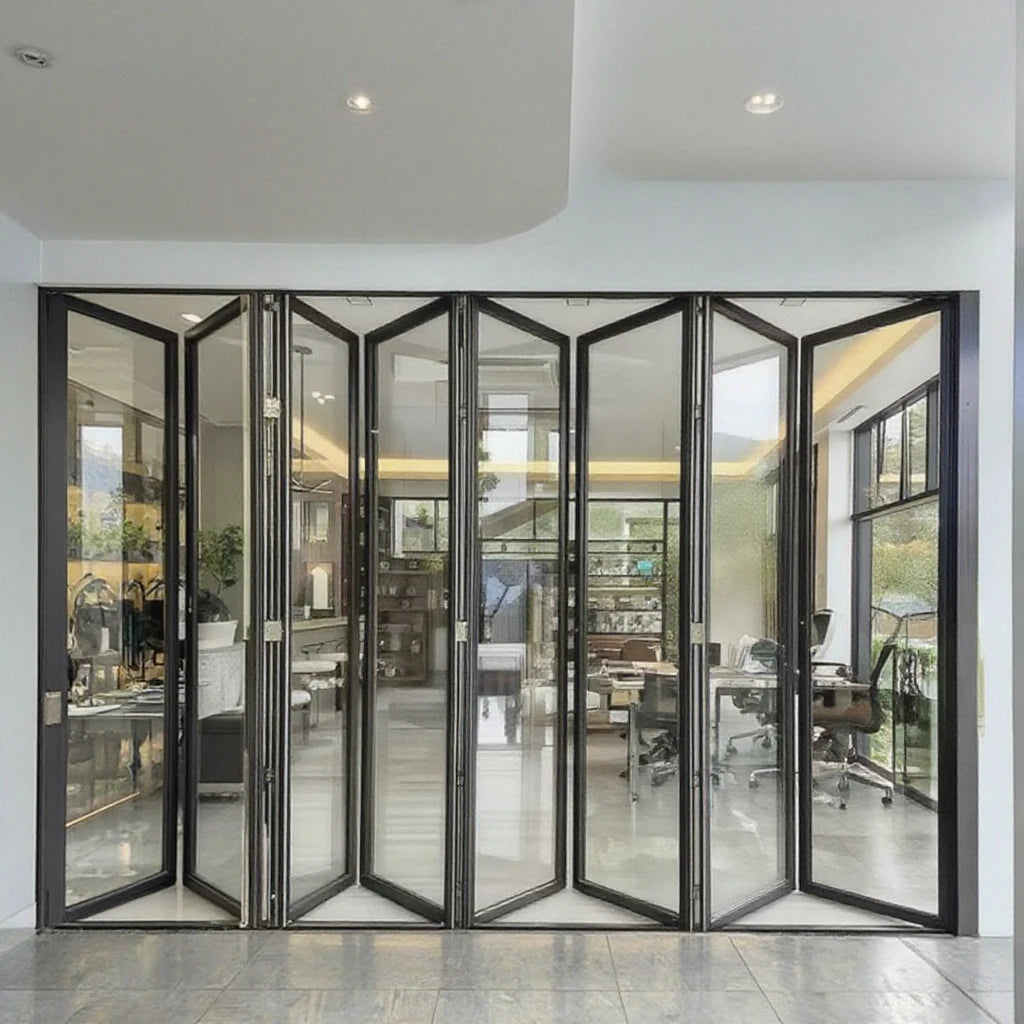 Premium Quality Custom Fireproof Sliding Folding Patio Doors Moveable Soundproof Folding Door Partition Office /balcony/gym