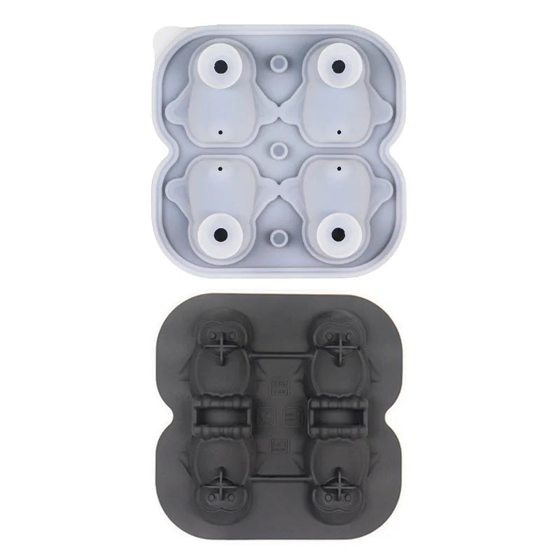 Silicone Penguin Ice Cube Tray Flexible Animal Ice Mold for Whiskey Cocktails Tea BPA Free Food Grade Mold for Freezer