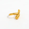 High End 18K Plain Gold Double Round Rings Stainless Steel Trendy Simple Gold Plated Jewelry