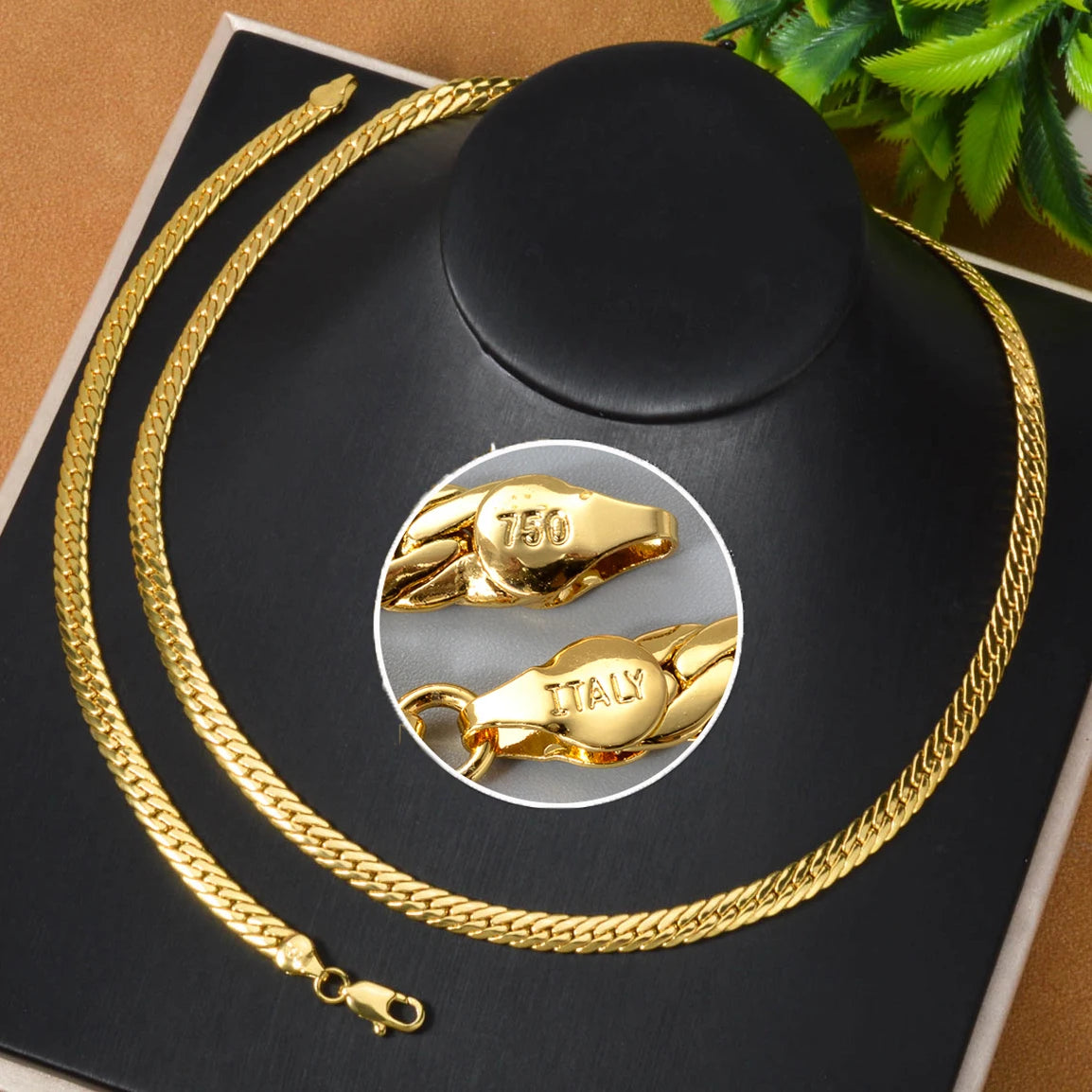 Hiphop Cube Chain 18K Gold Plated Brass Necklace and Bracelet Sets Women