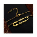 Personality Nameplate Fashion Pin Jewelry Stainless Steel Pendent Charm Necklace Customized Two Name Lovers Necklace