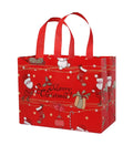 Ruthbag Reusable Non-Woven Grocery Tote Bags Christmas Gift Santa Claus Snowman Reindeer Design for Shopping