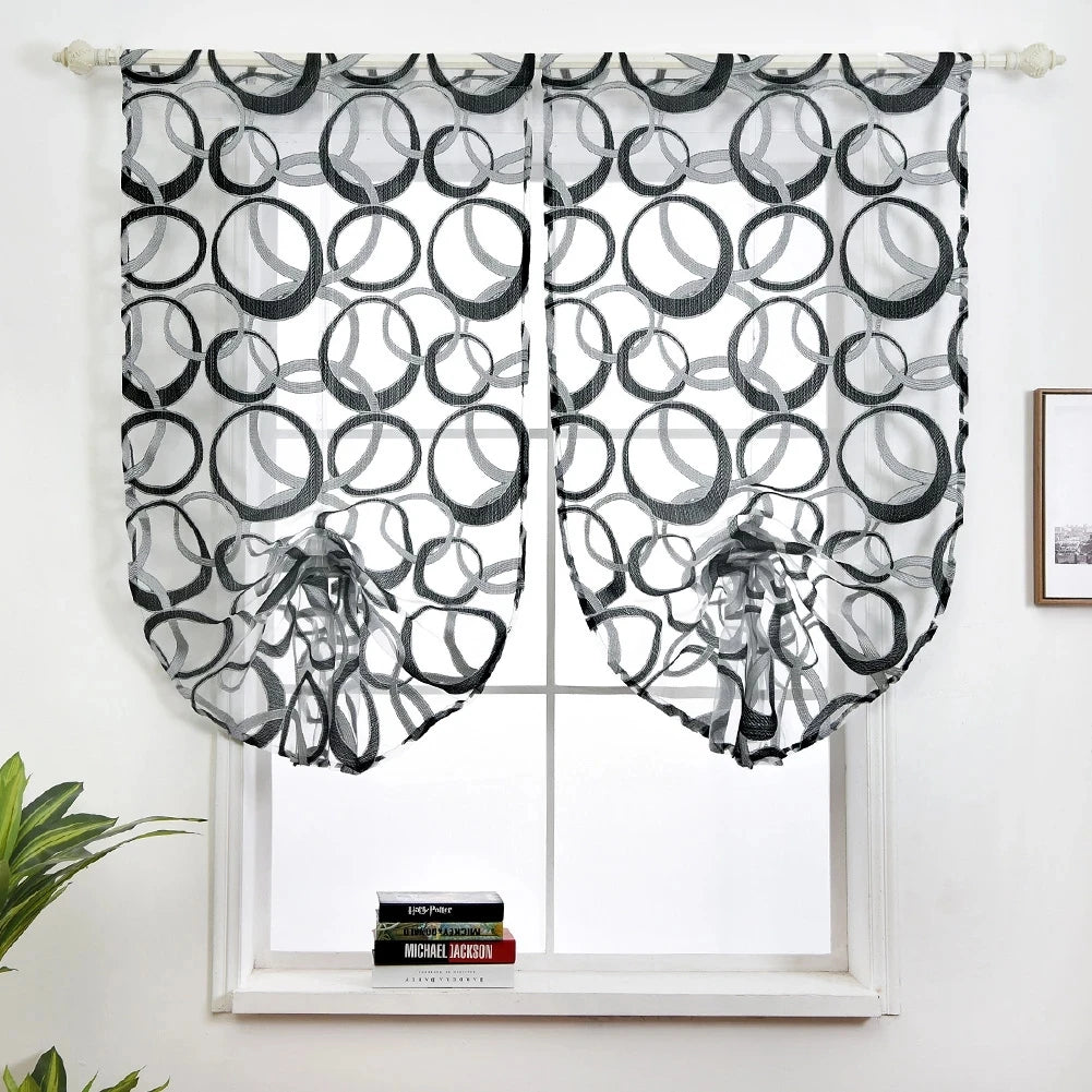 XinLan Modern Living Room Curtain Set American Office Cafe Salon Black Organza Drapes and Curtains