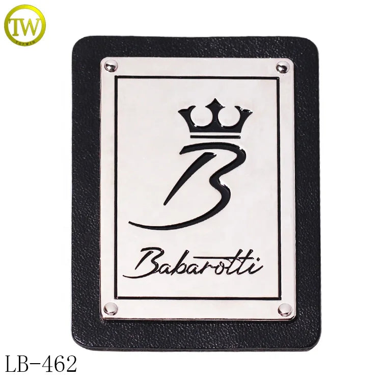 Custom Metal logo Type Leather Labels Patch for Bag/denim/cloth/coat