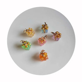 Hot Sale Mini Resin Cabochons Beaded Key Ring Plastic Keychain DIY Crafts Accessories for Key Chain
