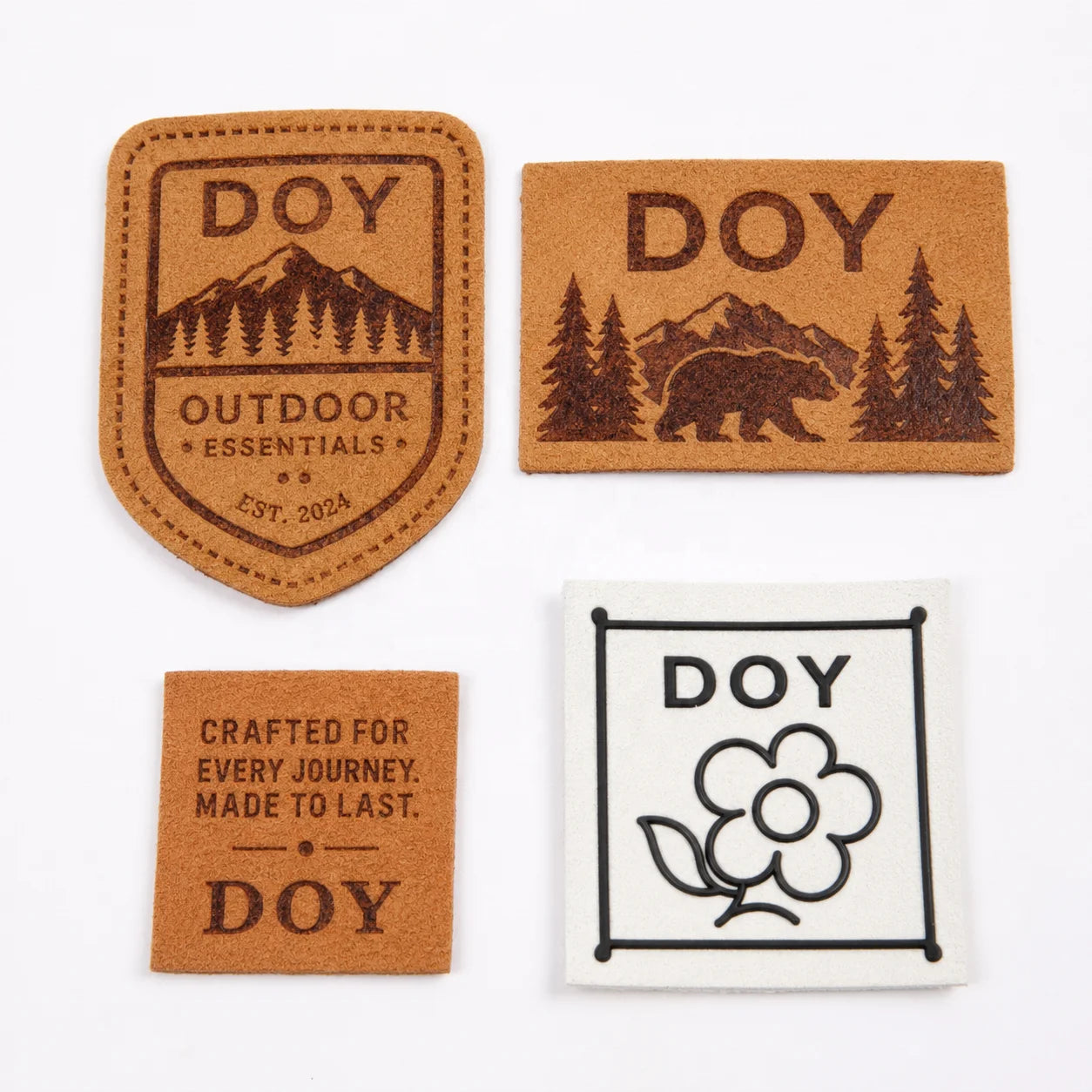 Garment Labels Wholesale Custom Brand Logo Jeans Faux Suede Leather Patches for Hat