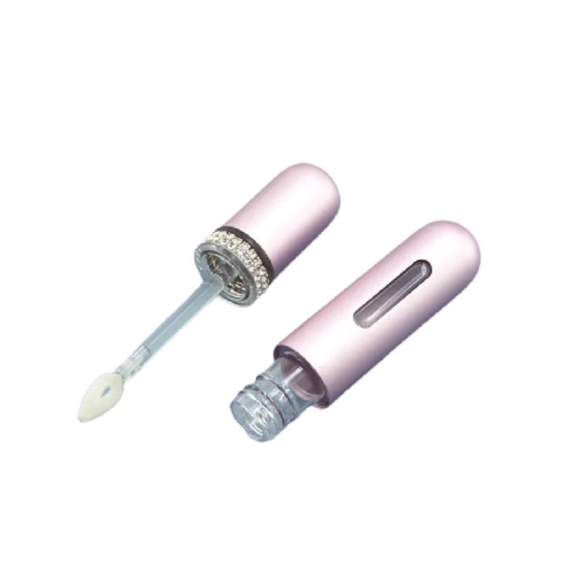 Luxury Empty Lip Gloss Wand Tubes Rhinestone Liquid Lipstick Container Cosmetic 5ML Lip Oil Tube With Aluminum Housing