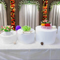 Acrylic White Round Food Fruit Cake Dessert Risers Stand Display for Home Store Wedding Party Buffet Playout