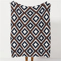 MTY Smooth Soft Bohemian Geometric Crochet Polyester Throw Blanket for Adult Kids Home